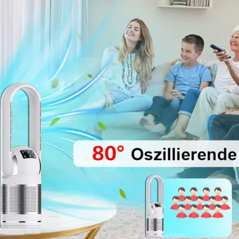 Multifunctional Smart Home Filter HEPA Air Purifier with Bladeless heater and cooler fan